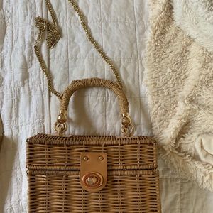 Boho rattan mini purse